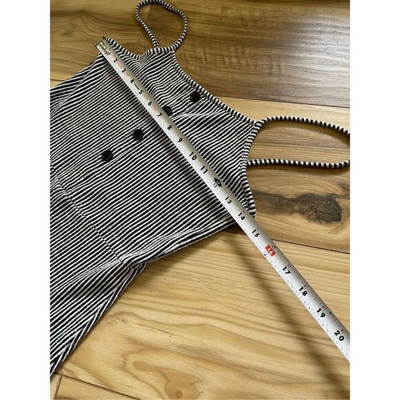 Caution To The Wind Jumpsuit Size Small Black White Pin Stripe Sleeveless - Picture 5 of 10